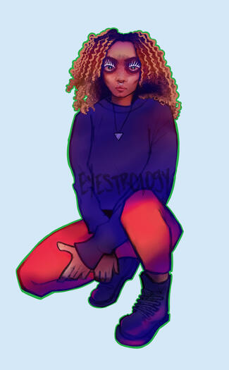 Human Kneeling Illustration