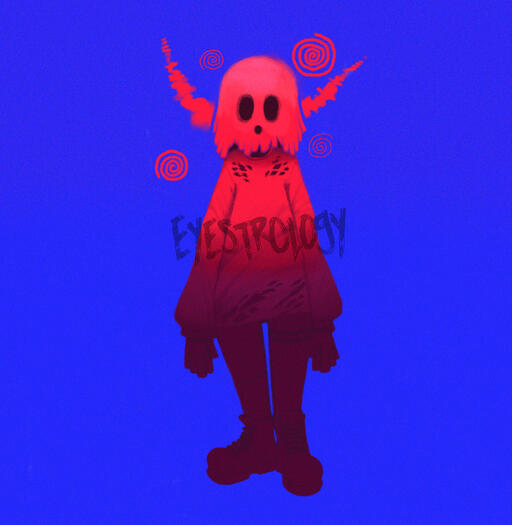 Red creepy character design